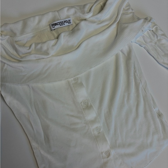 Off-Shoulder Princess Polly Ribbed Top - Picture 2 of 6